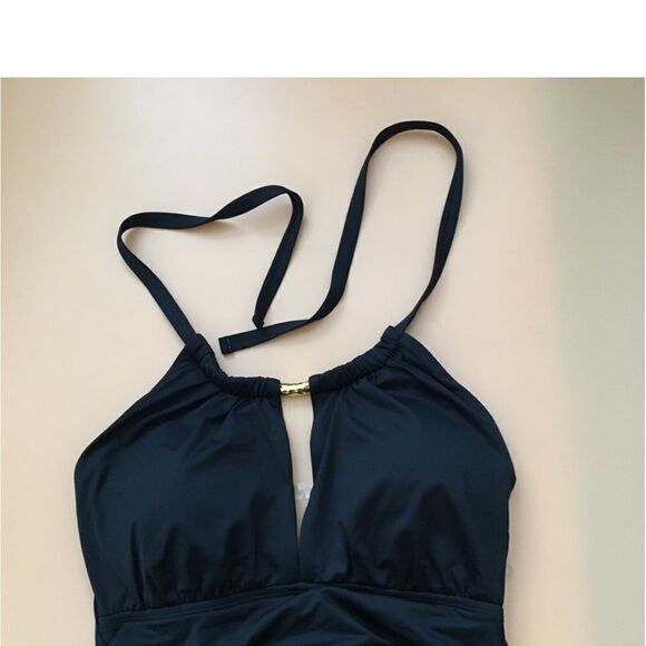 NWT LAUREN Ralph Lauren Beach Club Solid High Neck One-Piece size 8 - Picture 4 of 12